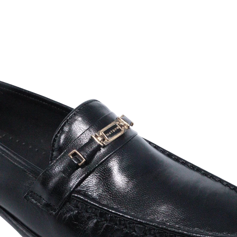 Men's genuine leather upper & sole Waston Moccasin dress or formal shoe with a leather finish available in-store, 337 Monty Naicker Street, Durban CBD or online at Omar's Tailors & Outfitters online store. A men's fashion curation for South African men - established in 1911.