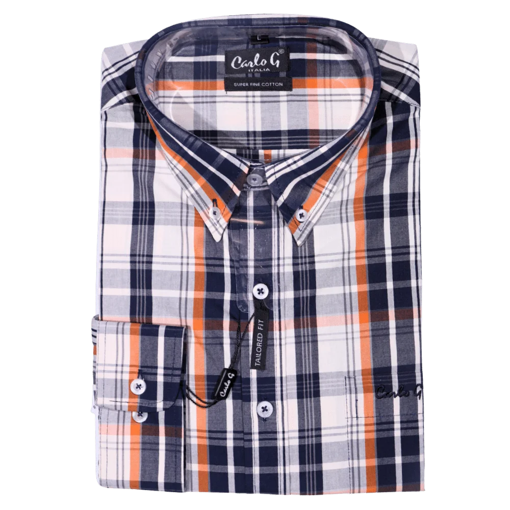 Men's Carlo Galucci Long Sleeve Cotton Formal Dress Shirt in Stone (1119) - available in-store, 337 Monty Naicker Street, Durban CBD or online at Omar's Tailors & Outfitters online store. A men's fashion curation for South African men - established in 1911.