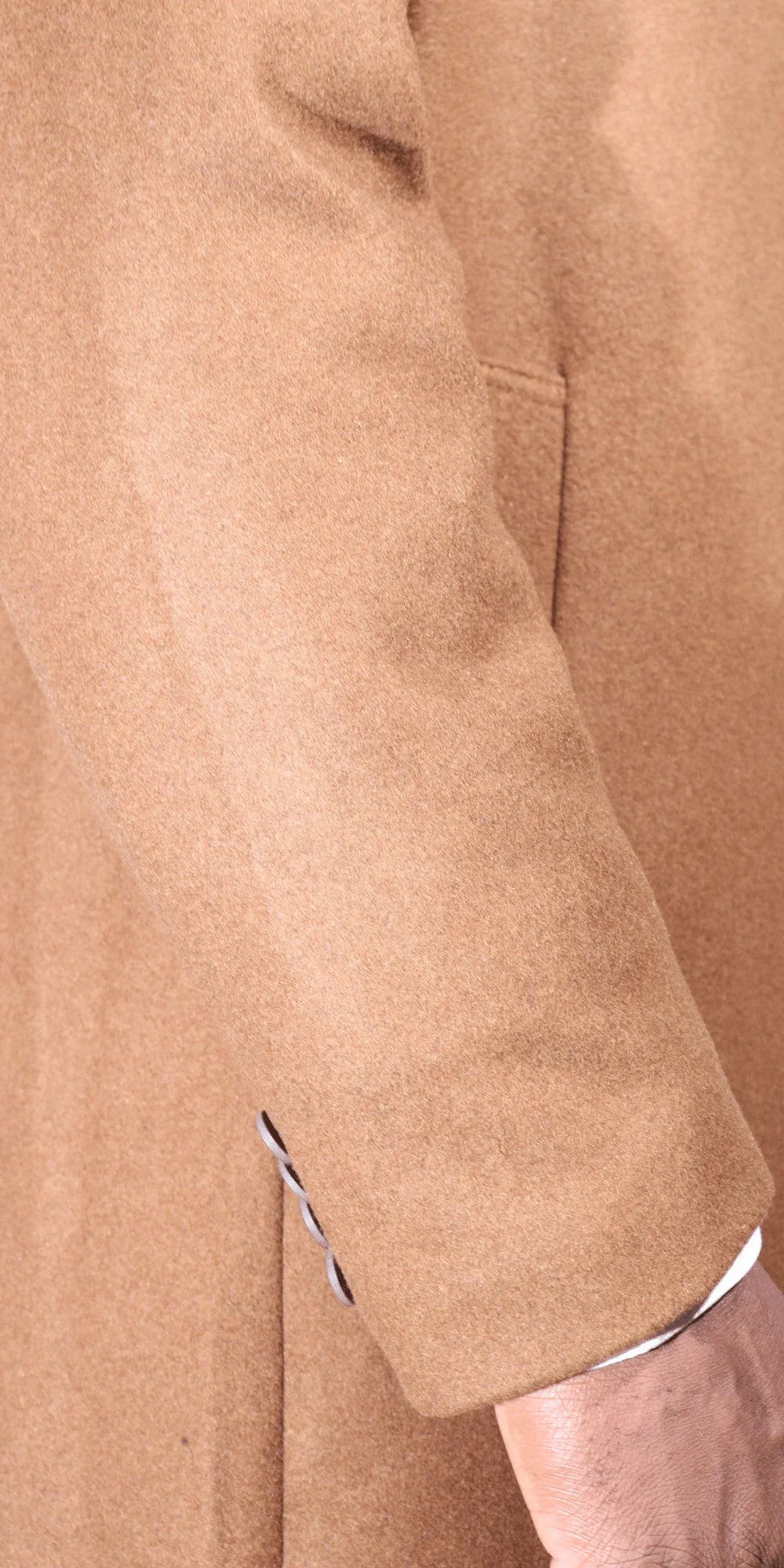 Men's Navada Clothing Cashmere Trenchcoat/overcoat in Tan (111) available in-store, 337 Monty Naicker Street, Durban CBD or online at Omar's Tailors & Outfitters online store. A men's fashion curation for South African men - established in 1911.