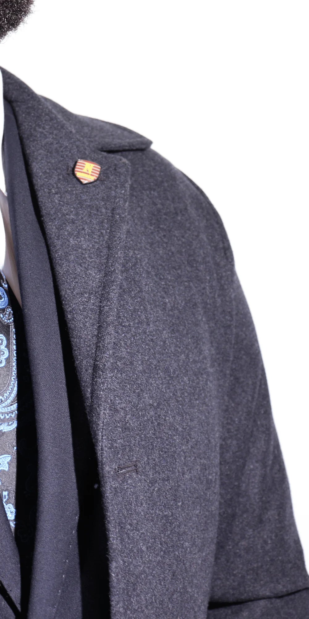Men's Navada Clothing Cashmere Trenchcoat/overcoat in Grey (111) available in-store, 337 Monty Naicker Street, Durban CBD or online at Omar's Tailors & Outfitters online store. A men's fashion curation for South African men - established in 1911.