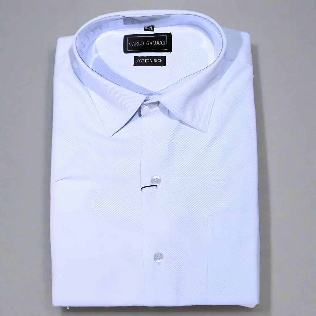 Men's Carlo Galucci Long Sleeve Cotton Rich Formal Dress Shirt in Light Blue (1157) - available in-store, 337 Monty Naicker Street, Durban CBD or online at Omar's Tailors & Outfitters online store. A men's fashion curation for South African men - established in 1911.