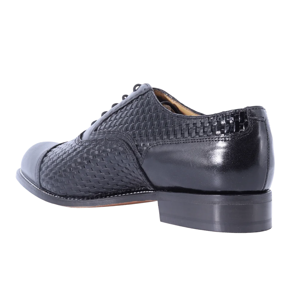 Crockett & Jones Glace Kid - Black Weave Lace-Up (Genuine Leather Upper and Sole)