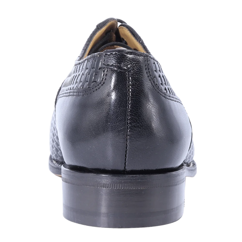 Crockett & Jones Glace Kid - Black Weave Lace-Up (Genuine Leather Upper and Sole)