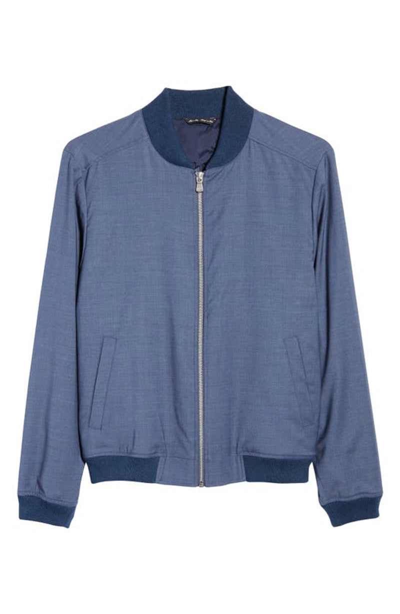 Men's Jack Victor Bennett Stretch Wool Bomber Jacket in Navy (21004) - available in-store, 337 Monty Naicker Street, Durban CBD or online at Omar's Tailors & Outfitters online store. A men's fashion curation for South African men - established in 1911.