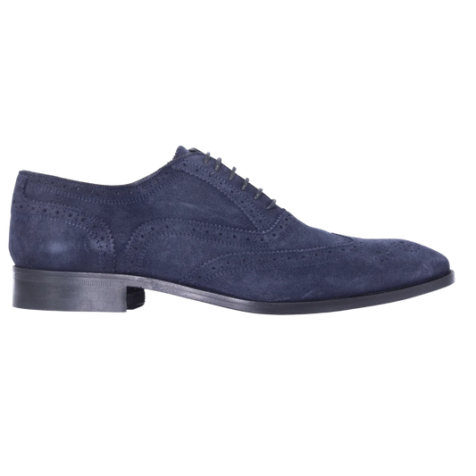Men's Mercanti Fiorentini Suede Oxford Brogue in Navy - Formal and Dress Shoe (6650) available in-store, 337 Monty Naicker Street, Durban CBD or online at Omar's Tailors & Outfitters online store.   A men's fashion curation for South African men - established in 1911.