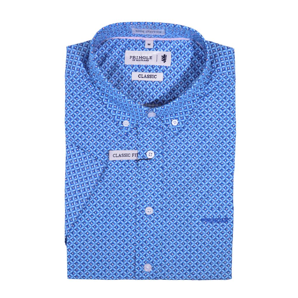 Men's Pringle 100% Cotton Shirt in Blue (1437) - available in-store, 337 Monty Naicker Street, Durban CBD or online at Omar's Tailors & Outfitters online store.