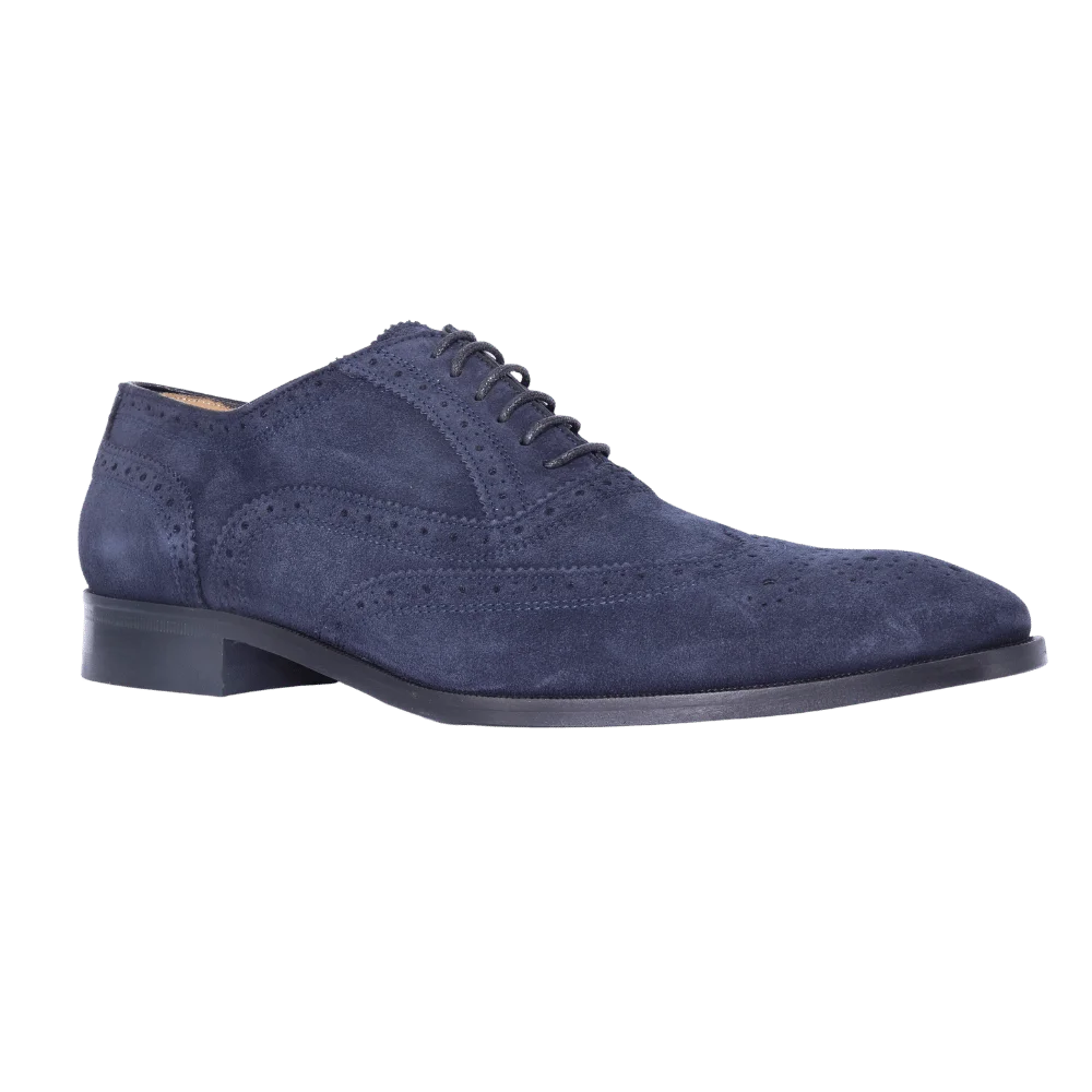 Men's Mercanti Fiorentini Suede Oxford Brogue in Navy - Formal and Dress Shoe (6650) available in-store, 337 Monty Naicker Street, Durban CBD or online at Omar's Tailors & Outfitters online store. A men's fashion curation for South African men - established in 1911.