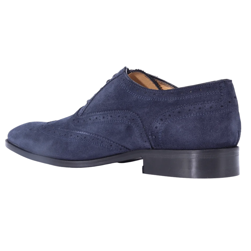 Men's Mercanti Fiorentini Suede Oxford Brogue in Navy - Formal and Dress Shoe (6650) available in-store, 337 Monty Naicker Street, Durban CBD or online at Omar's Tailors & Outfitters online store. A men's fashion curation for South African men - established in 1911.