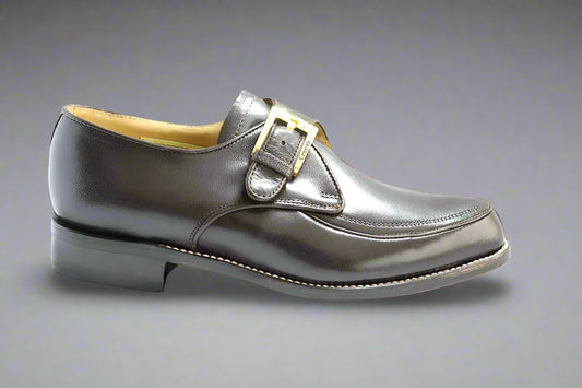 Crockett & Jones Glace Kid Monk - Cafe Buckle-Up (Genuine Leather Upper and Sole)
