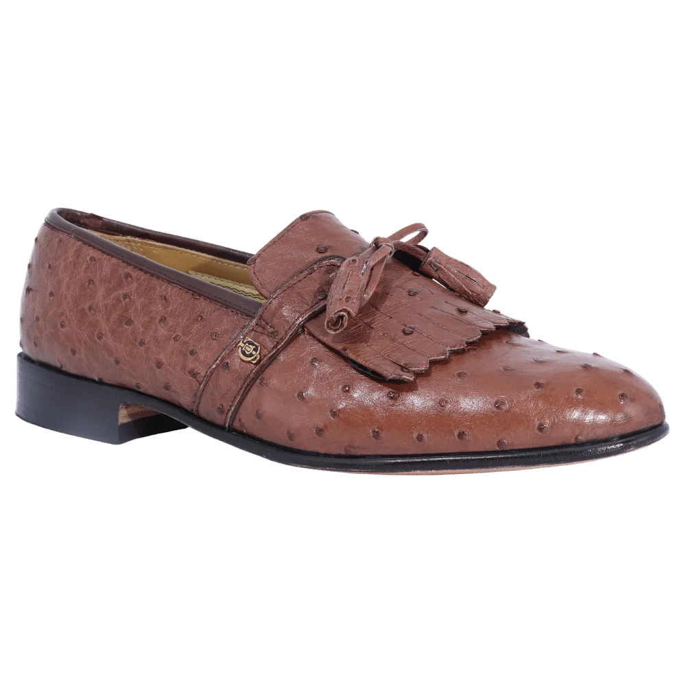 Men's Genuine Ostrich Leather Crockett & Jones Moccasin in Mocha, Slip-on Formal Dress Shoe available in-store, 337 Monty Naicker Street, Durban CBD or online at Omar's Tailors & Outfitters online store. A men's fashion curation for South African men - established in 1911.