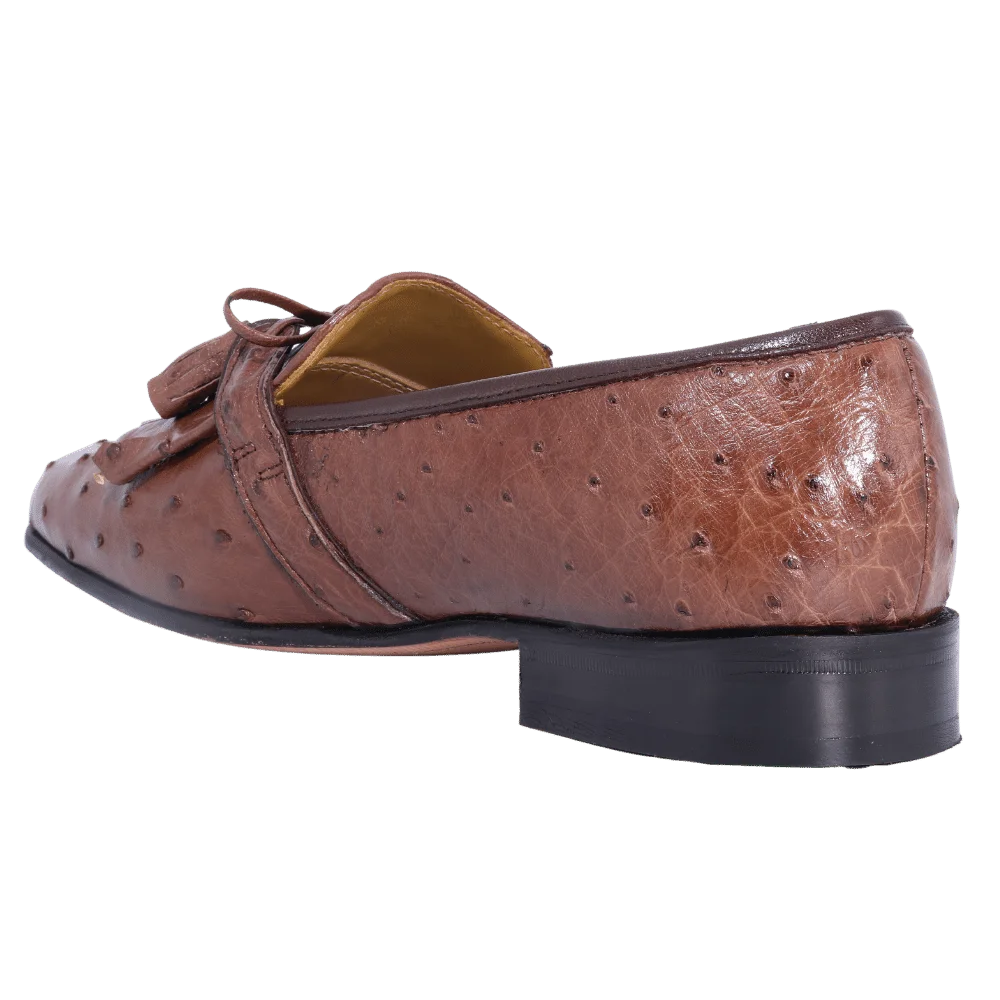 Men's Genuine Ostrich Leather Crockett & Jones Moccasin in Mocha, Slip-on Formal Dress Shoe available in-store, 337 Monty Naicker Street, Durban CBD or online at Omar's Tailors & Outfitters online store. A men's fashion curation for South African men - established in 1911.