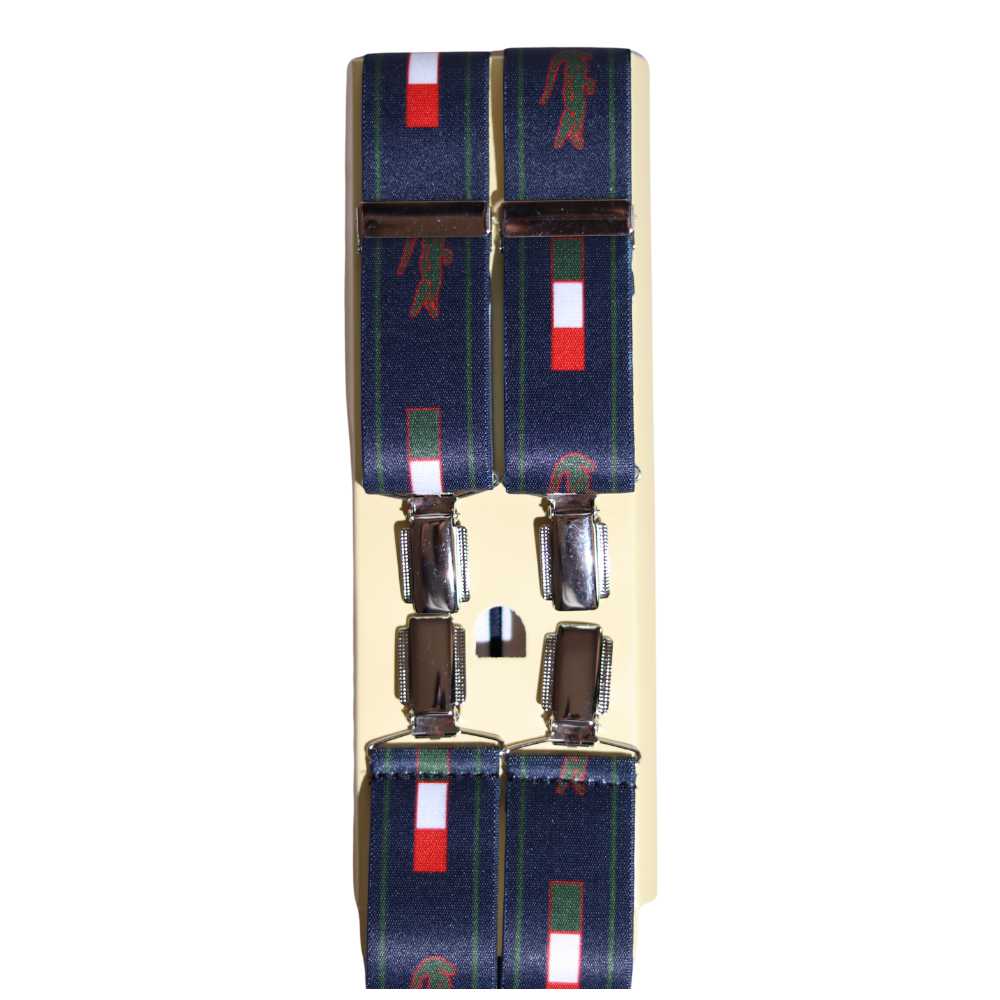 Shop premium 35mm 4-clip suspenders in Croc Print Navy for a timeless, sophisticated look. Designed for comfort & durability, perfect for formal events, weddings, or everyday wear. Adjustable fit for all-day support. Shop in-store or online now!