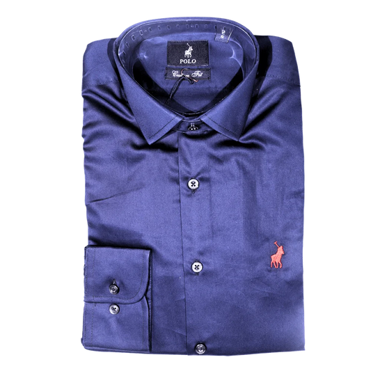 Polo Greig Shirt - Navy (Long Sleeve)