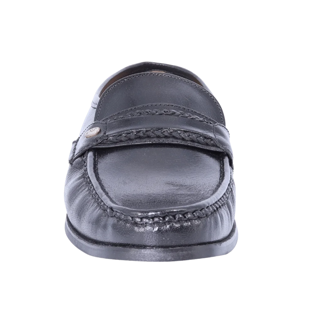 Men's Genuine Leather John Drake Moccasin in black Formal Slip-on Shoe (203) Formal Slip-on Shoe available in-store, 337 Monty Naicker Street, Durban CBD or online at Omar's Tailors & Outfitters online store.   A men's fashion curation for South African men - established in 1911.