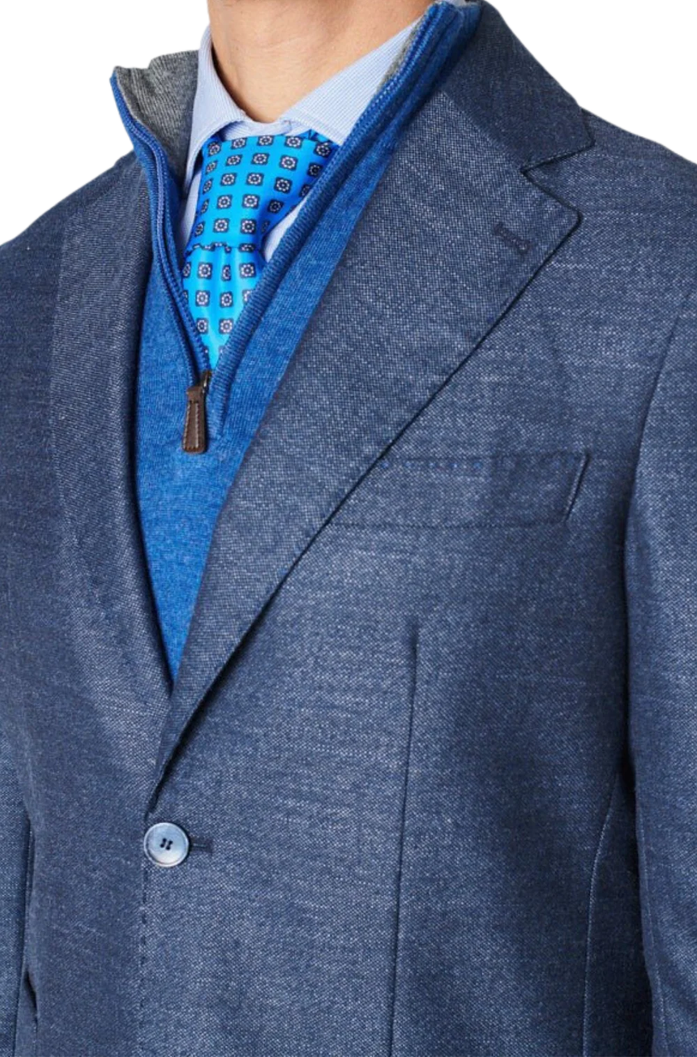 Men's Fusaro Austine Melange Wool Blend Jacket in Blue (21089) - available in-store, 337 Monty Naicker Street, Durban CBD or online at Omar's Tailors & Outfitters online store. A men's fashion curation for South African men - established in 1911.