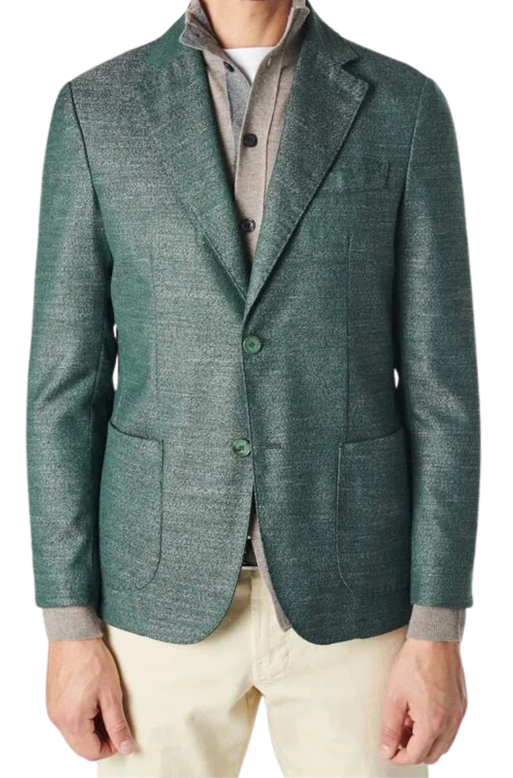 Men's Fusaro Austine Melange Wool Blend Jacket in Green (21089) - available in-store, 337 Monty Naicker Street, Durban CBD or online at Omar's Tailors & Outfitters online store.   A men's fashion curation for South African men - established in 1911.