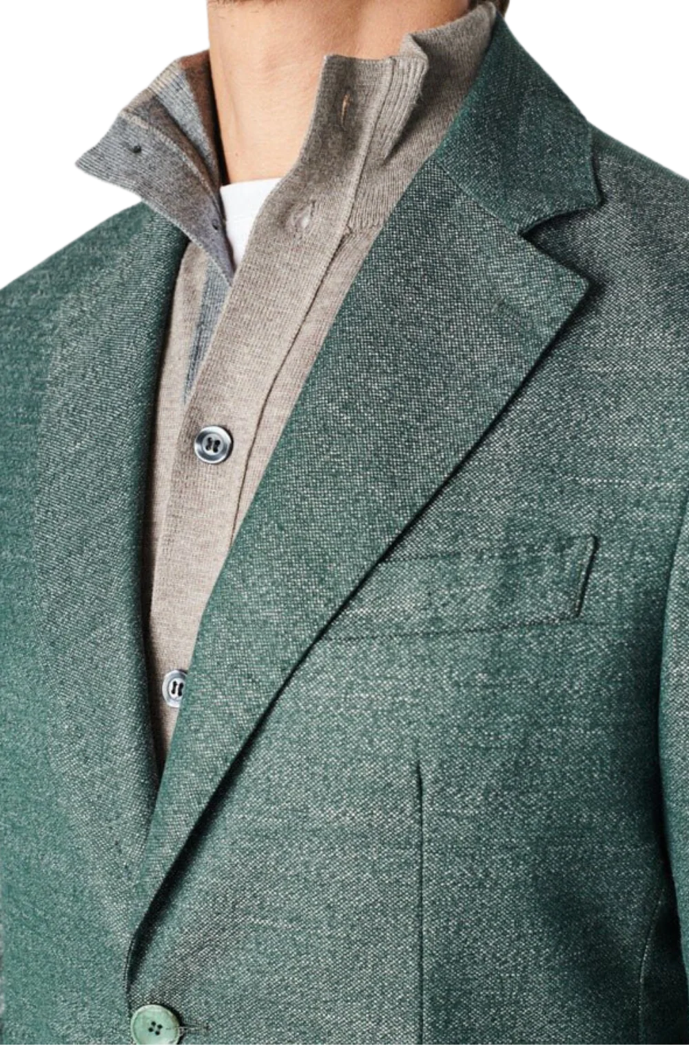 Men's Fusaro Austine Melange Wool Blend Jacket in Green (21089) - available in-store, 337 Monty Naicker Street, Durban CBD or online at Omar's Tailors & Outfitters online store. A men's fashion curation for South African men - established in 1911.