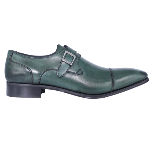 Men's Aliverti One Buckle Formal Monk Shoe in Green (21) available in-store, 337 Monty Naicker Street, Durban CBD or online at Omar's Tailors & Outfitters online store.   A men's fashion curation for South African men - established in 1911.