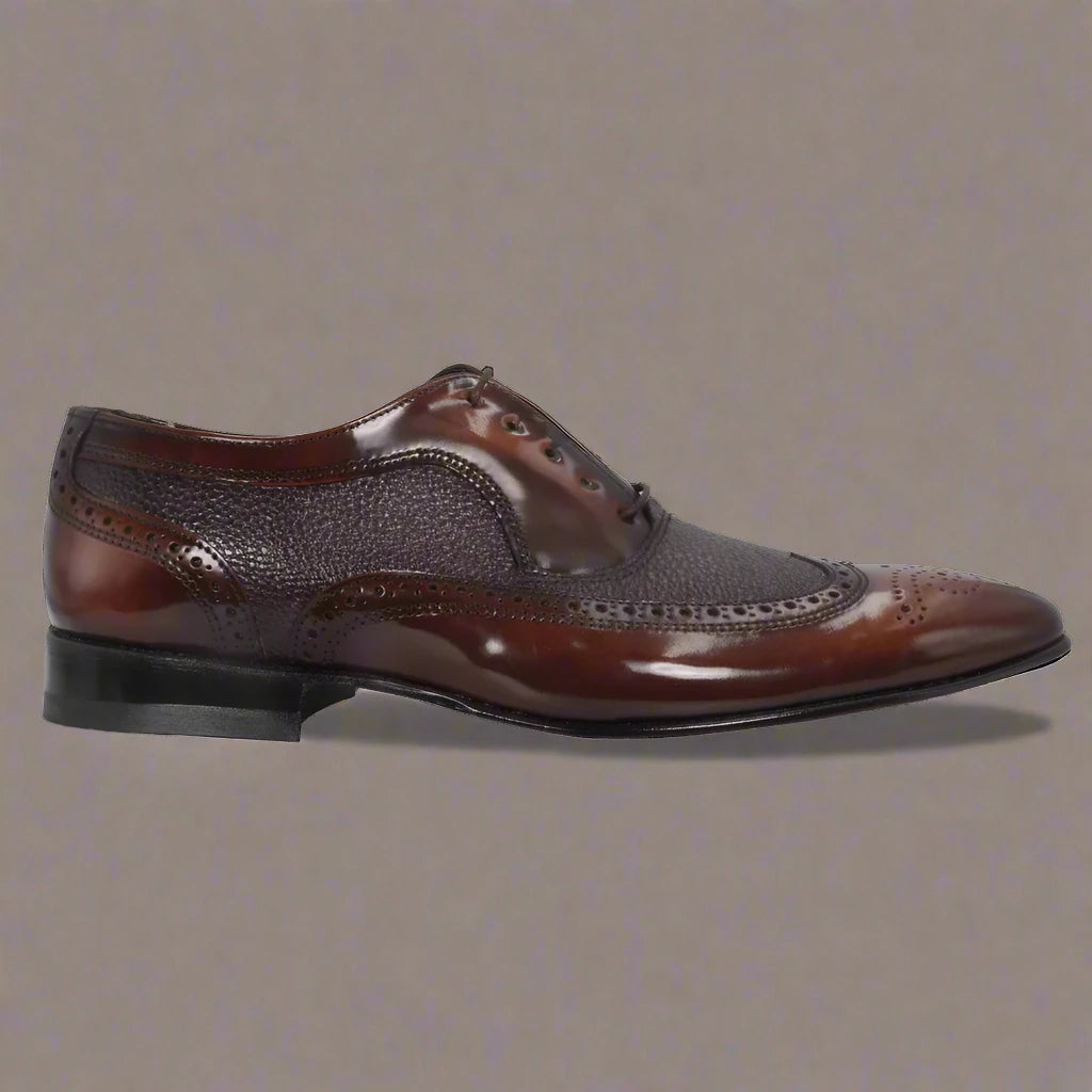 Men's Genuine Leather Johnston & Murphy Brogue in Walnut & Chocolate Lace-up Formal Dress Shoe available in-store, 337 Monty Naicker Street, Durban CBD or online at Omar's Tailors & Outfitters online store. A men's fashion curation for South African men - established in 1911.