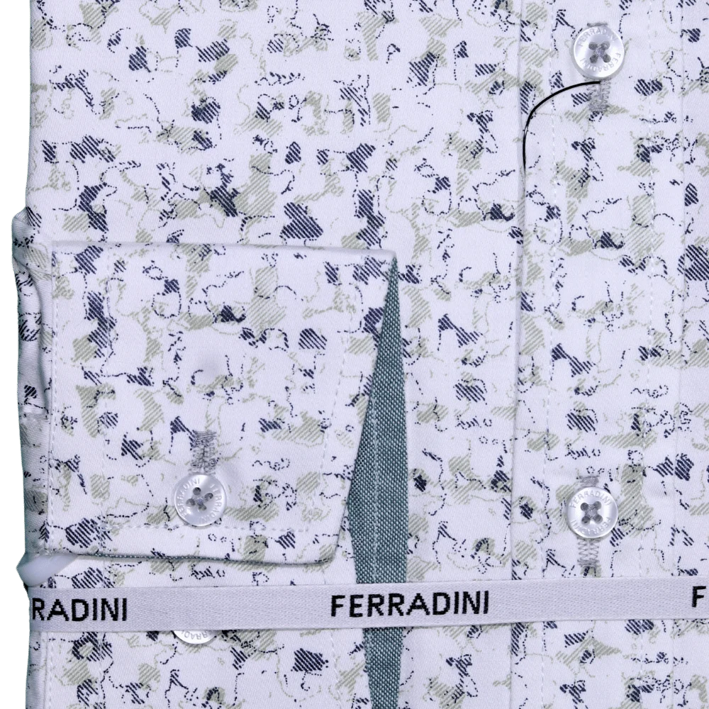 Shop the Men's Ferradini Long Sleeve Collared Shirt in Green, designed for premium style and comfort. Perfect for all occasions, available in-store at 337 Monty Naicker Street, Durban Central, or online at www.omarstailors.com.