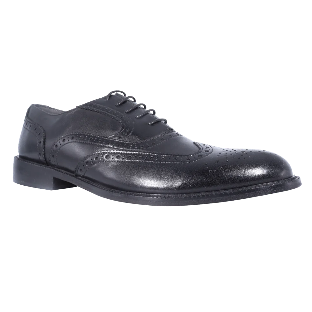 Men's Aliverti Genuine Leather Handmade Oxford Brogue in Black - Formal/Dress Shoe (3002) available in-store, 337 Monty Naicker Street, Durban CBD or online at Omar's Tailors & Outfitters online store. A men's fashion curation for South African men - established in 1911.