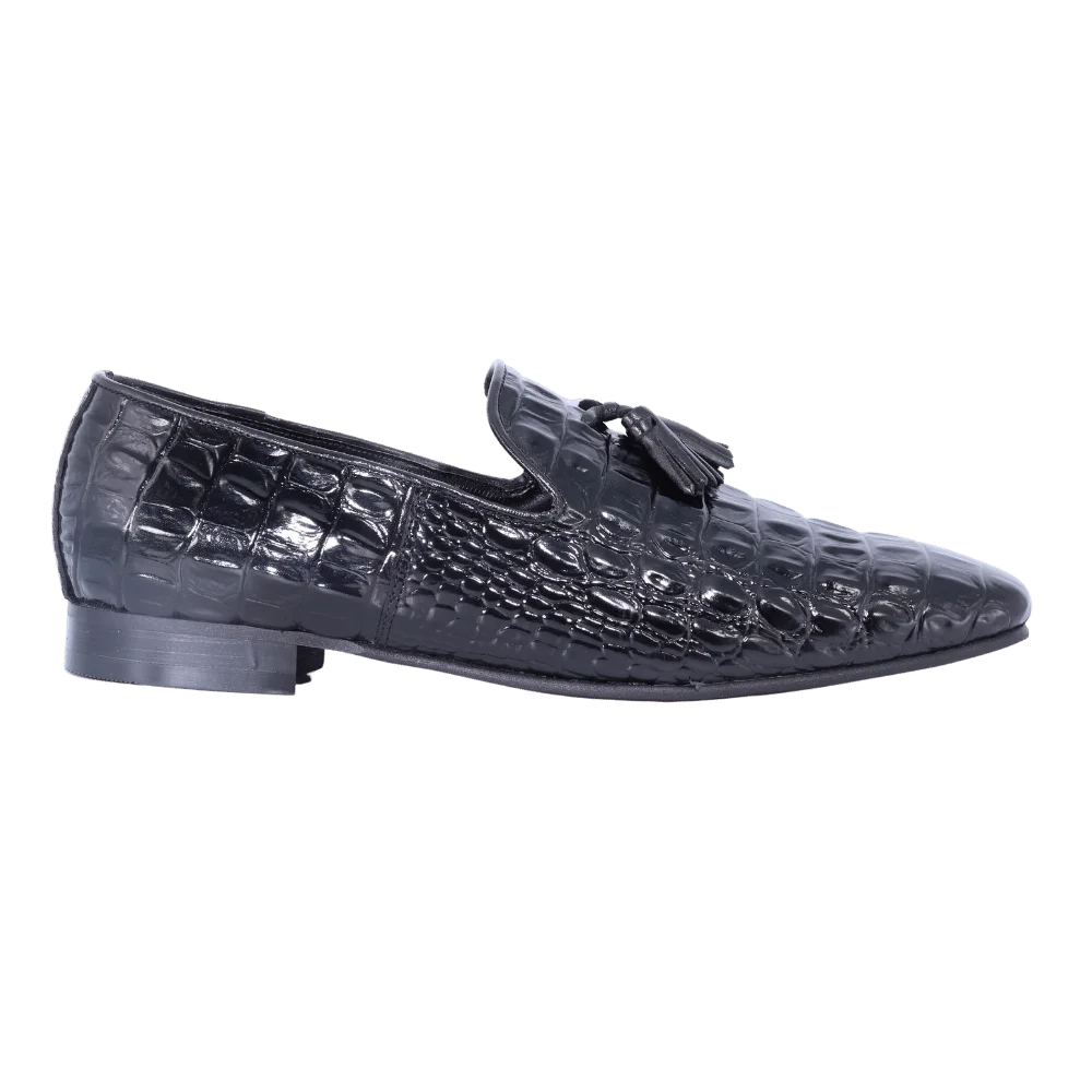 John Drake Tassel Slip-On - Black (Genuine Leather Upper)