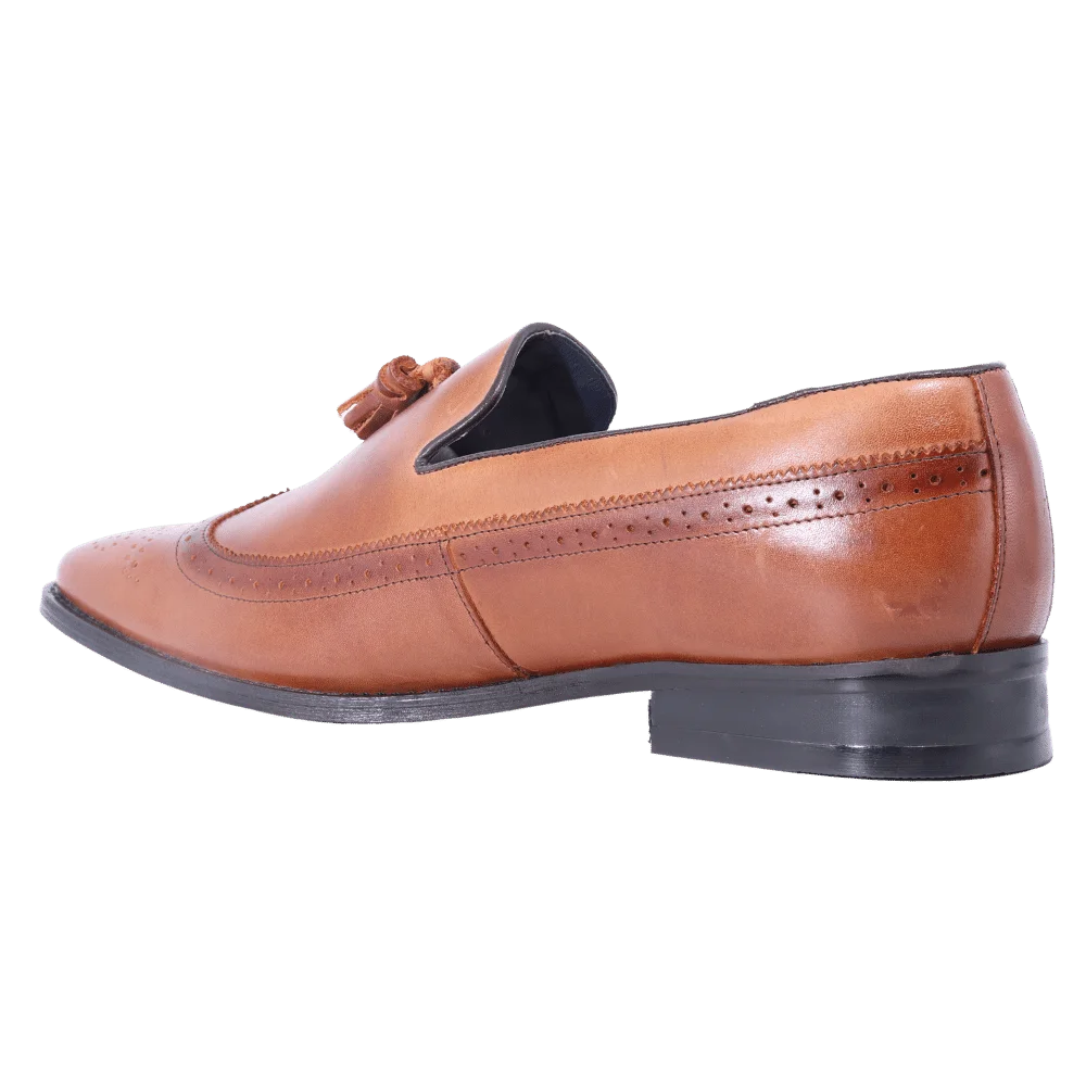 John Drake Brogue - Brown Slip-On (Genuine Leather Upper)
