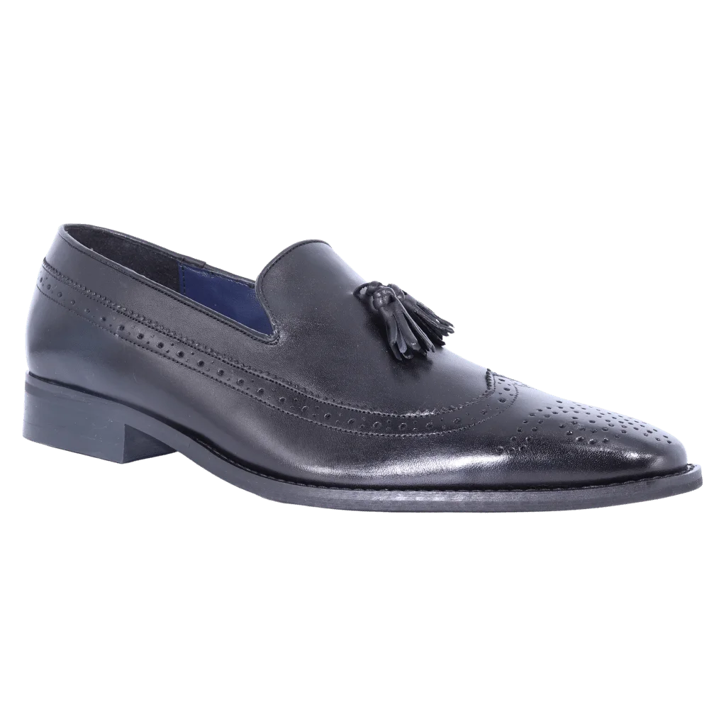 John Drake Loafer with Tassels in Black