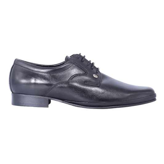 John Drake Derby - Black Plain Vamp Wrapper Lace-Up (Genuine Leather Upper)