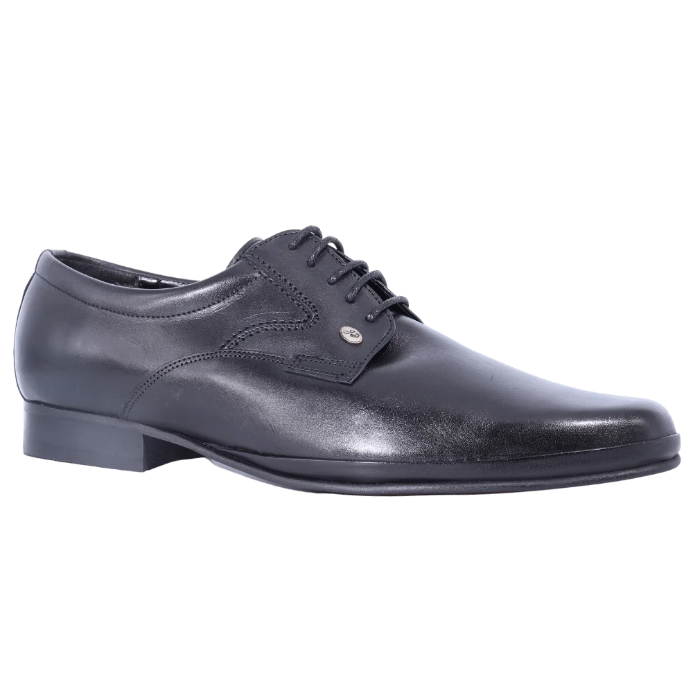 John Drake Derby - Black Plain Vamp Wrapper Lace-Up (Genuine Leather Upper)
