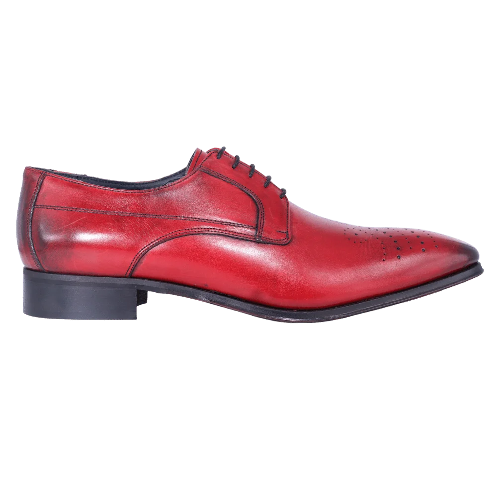 Men's Aliverti Formal Oxford Formal or Dress Shoe in Red (31) is available in-store, 337 Monty Naicker Street, Durban CBD or online at Omar's Tailors & Outfitters online store.   A men's fashion curation for South African men - established in 1911.