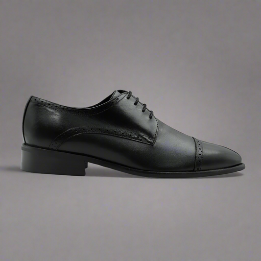 John Drake Toe-cap Derby in Black