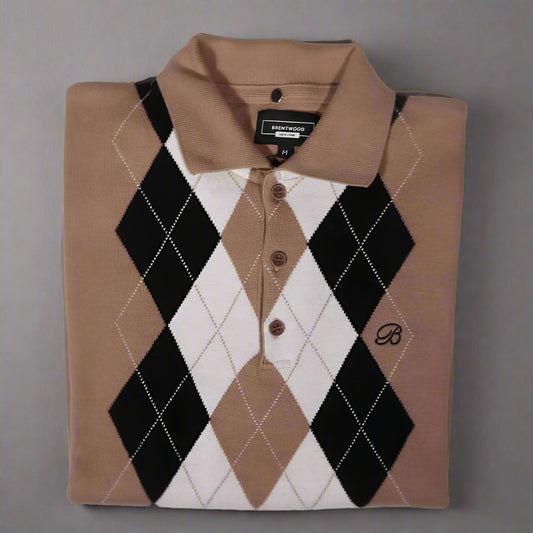 Men's Brentwood Lewes collared golfer jersey in stone available in-store, 337 Monty Naicker Street, Durban CBD or online at Omar's Tailors & Outfitters online store.   A men's fashion curation for South African men - established in 1911.
