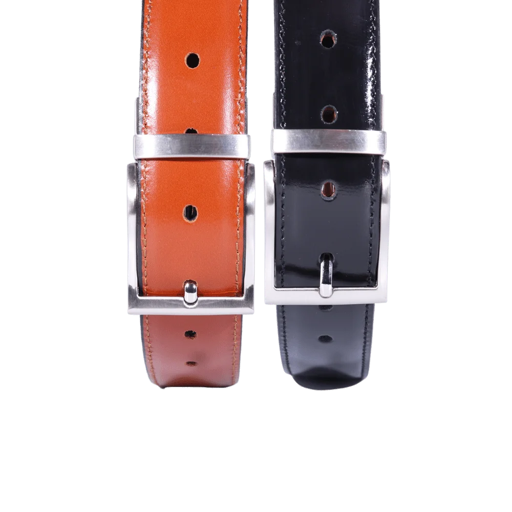 Men's Paris Genuine Leather Reversible Belt in Black & Tan (3584) available in-store, 337 Monty Naicker Street, Durban CBD or online at Omar's Tailors & Outfitters online store. A men's fashion curation for South African men - established in 1911.