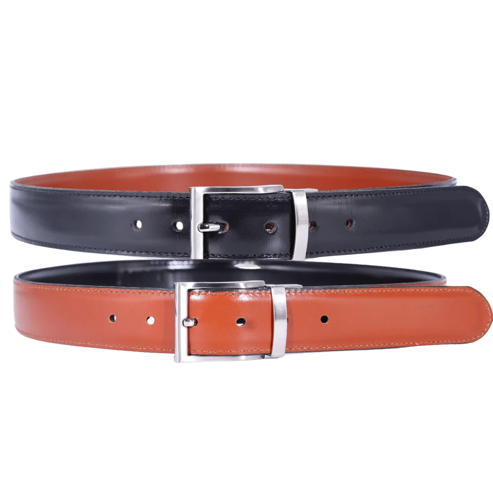 Men's Paris Genuine Leather Reversible Belt in Black & Tan (3584) available in-store, 337 Monty Naicker Street, Durban CBD or online at Omar's Tailors & Outfitters online store. A men's fashion curation for South African men - established in 1911.