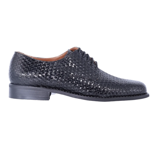 John Drake Derby Weave - Black Weave Vamp Lace-Up (Genuine Leather Upper)