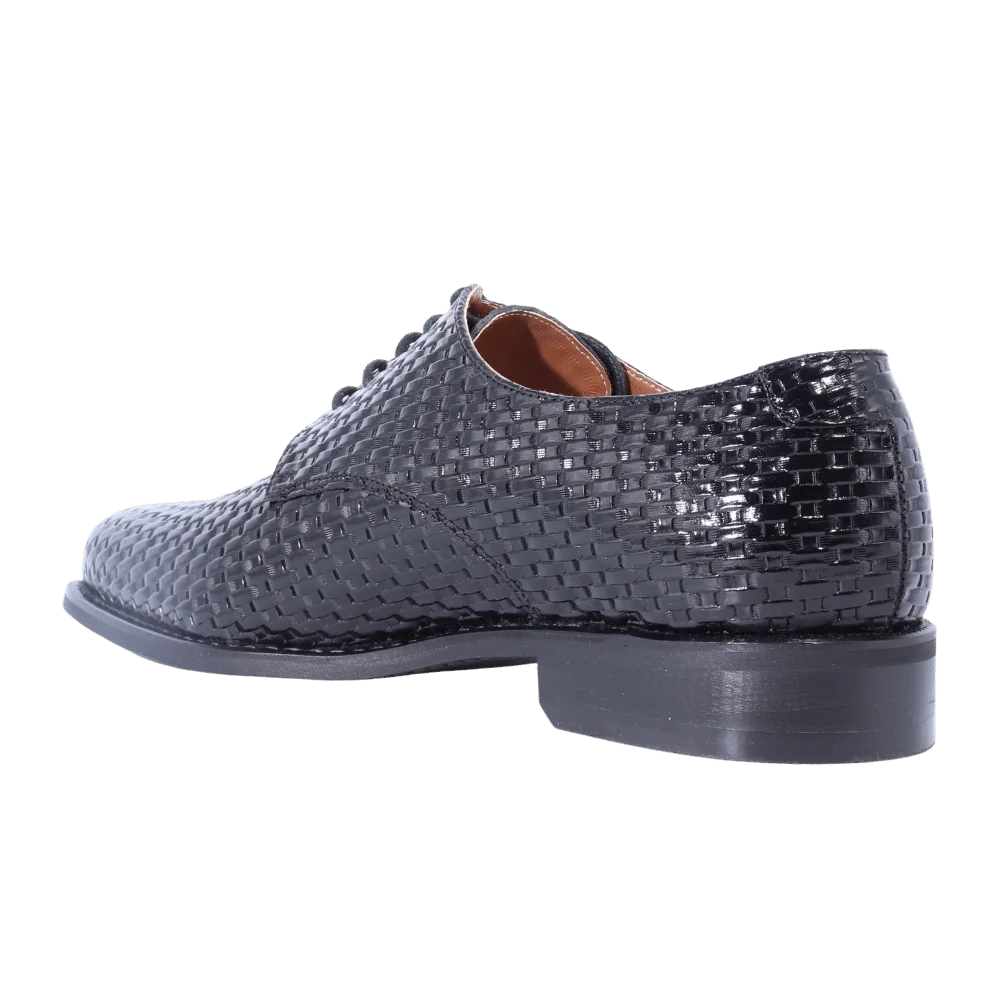 John Drake Derby Weave - Black Weave Vamp Lace-Up (Genuine Leather Upper)