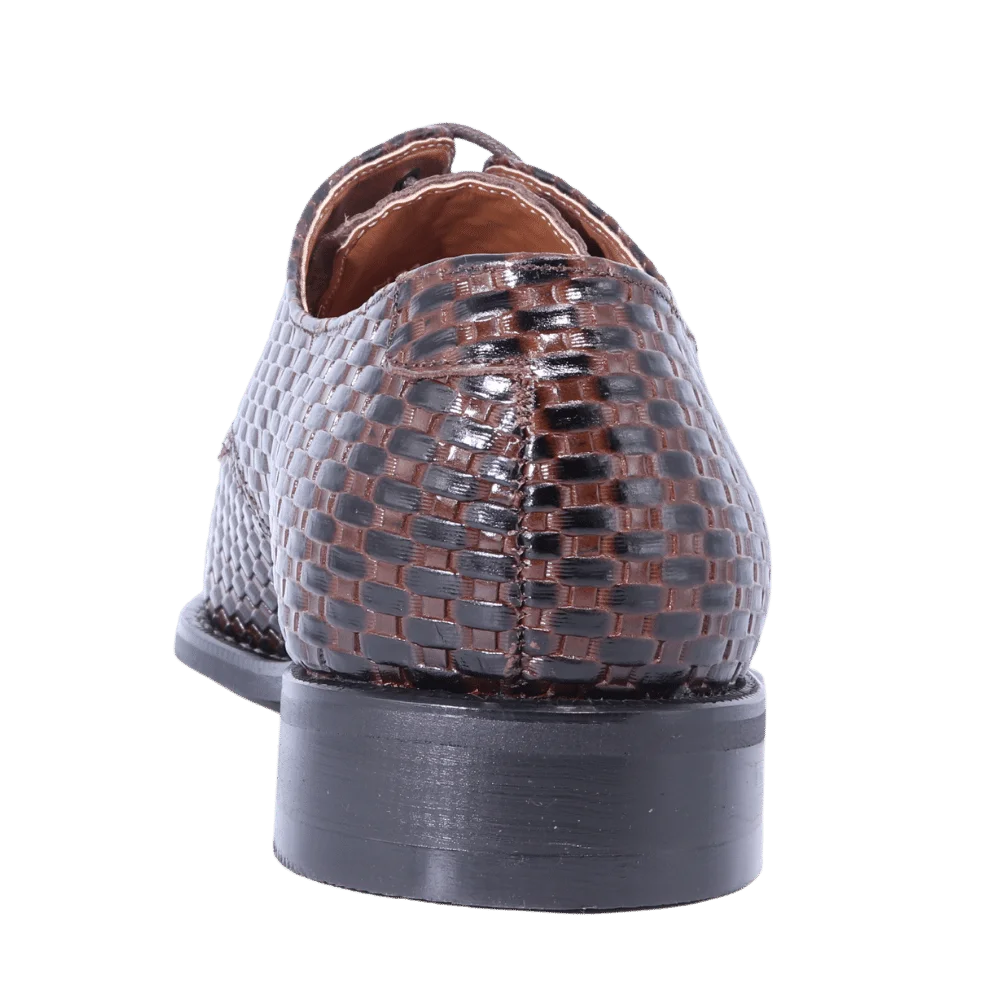 John Drake Derby Weave - Brown Weave Vamp Lace-Up (Genuine Leather Upper)
