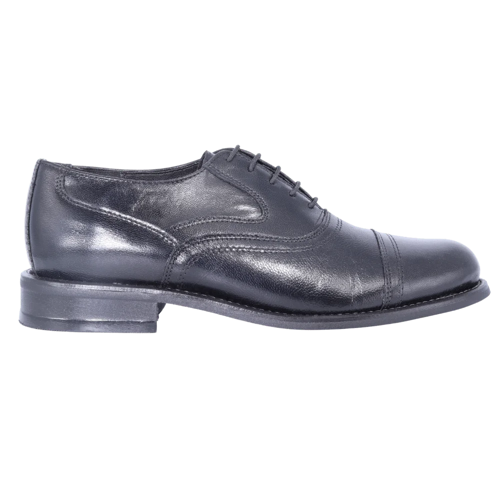 John Drake Toe Cap - Black Lace-Up (Genuine Leather Upper)
