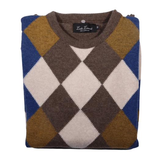 Men's 100% lambswool Loch Lomond crewneck jersey in cocoa available in-store, 337 Monty Naicker Street, Durban CBD or online at Omar's Tailors & Outfitters online store.   A men's fashion curation for South African men - established in 1911.