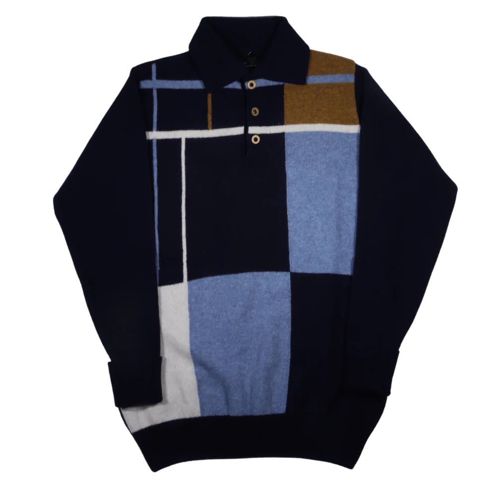 Men's 100% lambswool Loch Lomond collared jersey in blue available in-store, 337 Monty Naicker Street, Durban CBD or online at Omar's Tailors & Outfitters online store. A men's fashion curation for South African men - established in 1911.