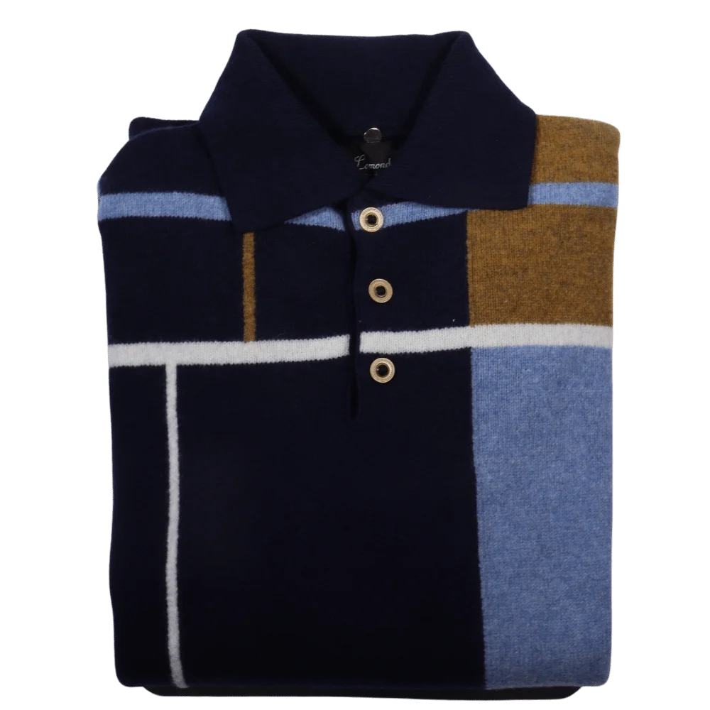 Men's 100% lambswool Loch Lomond collared jersey in blue available in-store, 337 Monty Naicker Street, Durban CBD or online at Omar's Tailors & Outfitters online store. A men's fashion curation for South African men - established in 1911.