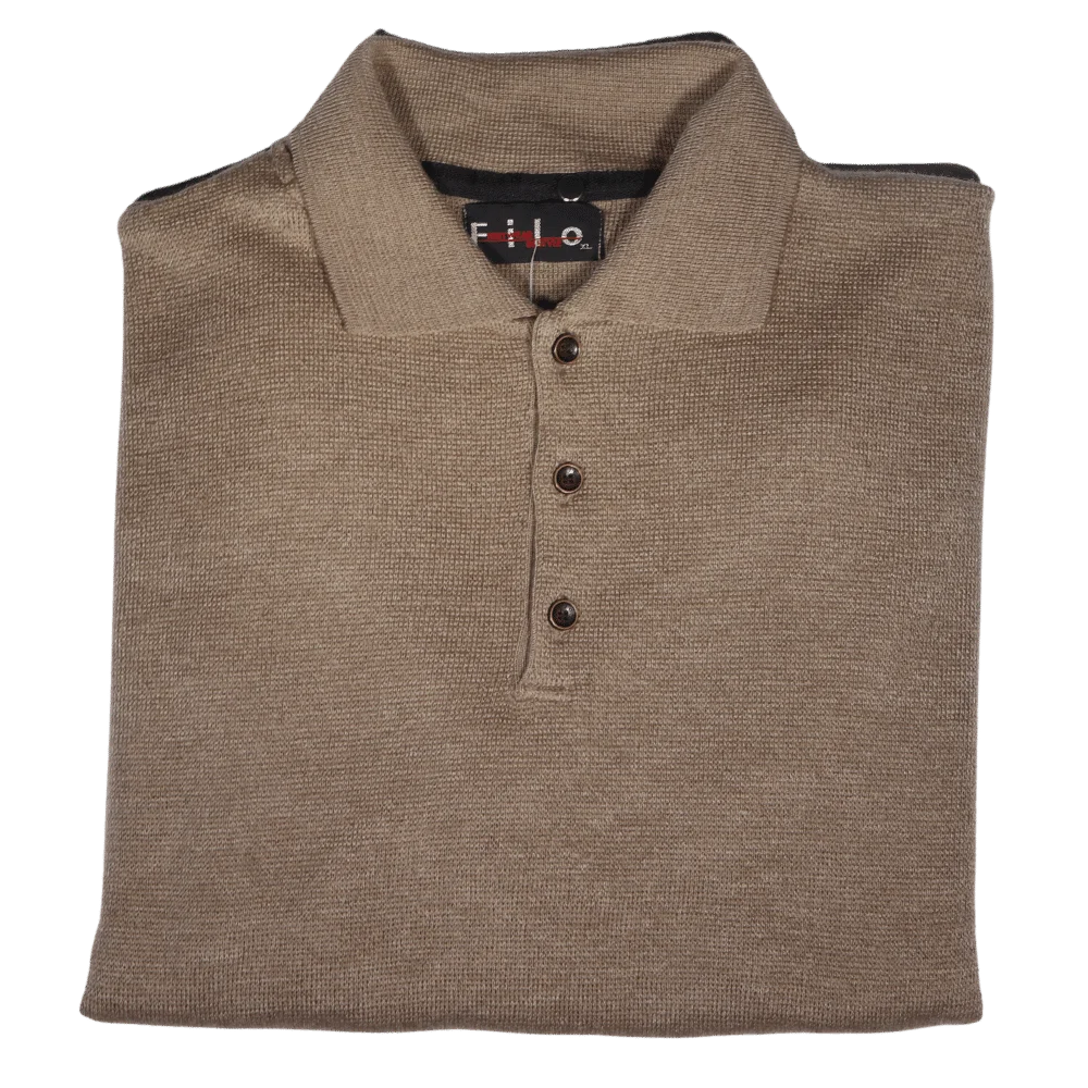 Men's Long Sleeve Filo Golfer Sweater in Taupe available in-store, 337 Monty Naicker Street, Durban CBD or online at Omar's Tailors & Outfitters online store. A men's fashion curation for South African men - established in 1911.