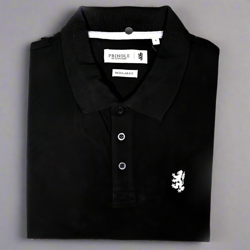 Black Golf Shirt Pringle Cotton Omar's Tailors (1057