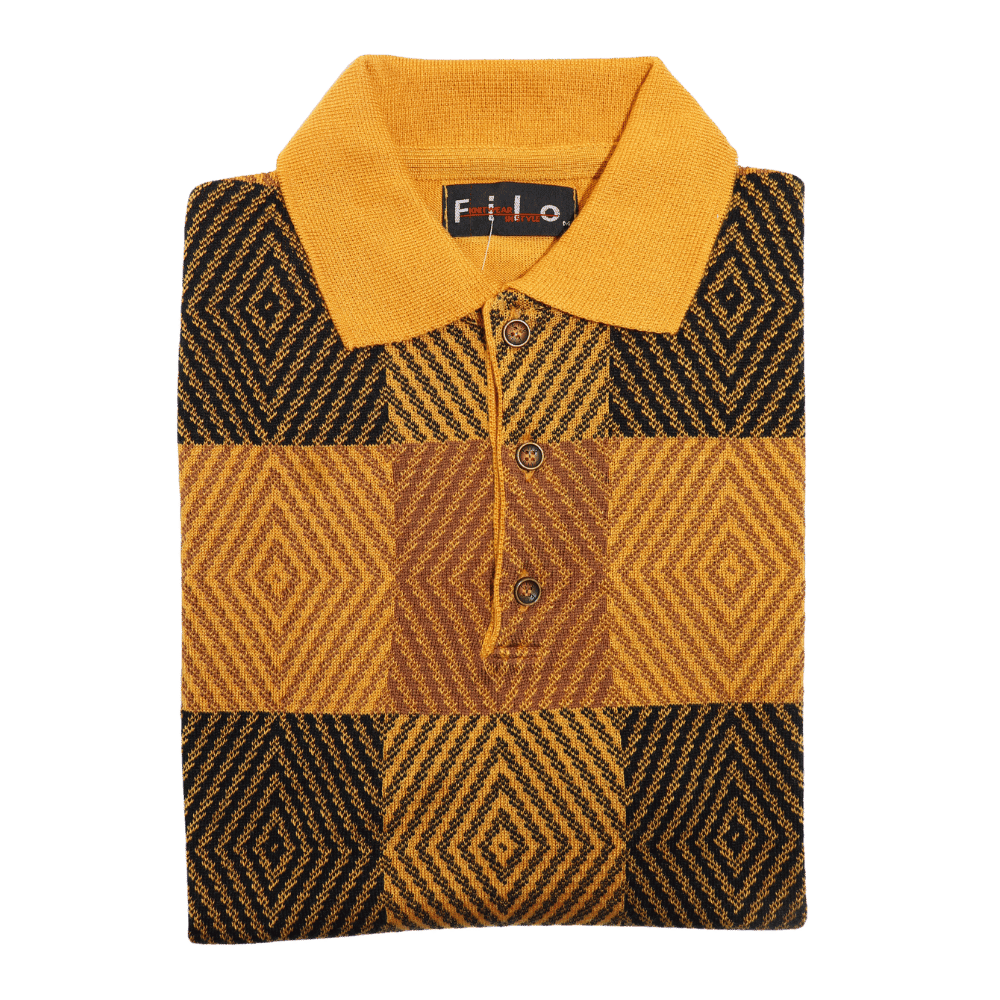 Men's Filo Long Sleeve Collared Jersey in Mustard (5767) is available in-store, 337 Monty Naicker Street, Durban CBD or shop online at Omar's Tailors & Outfitters online store. A men's fashion curation for South African men - established in 1911.