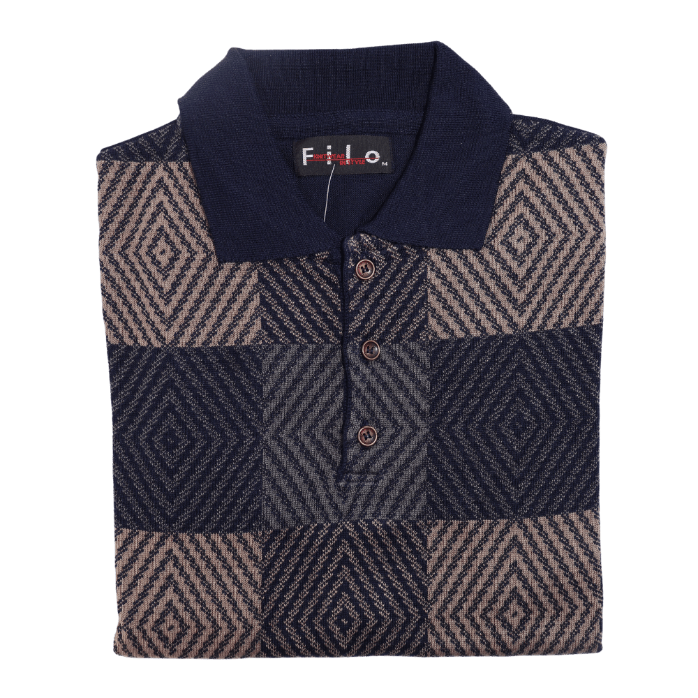 Men's Filo Long Sleeve Collared Jersey in Navy (5767) is available in-store, 337 Monty Naicker Street, Durban CBD or shop online at Omar's Tailors & Outfitters online store. A men's fashion curation for South African men - established in 1911.