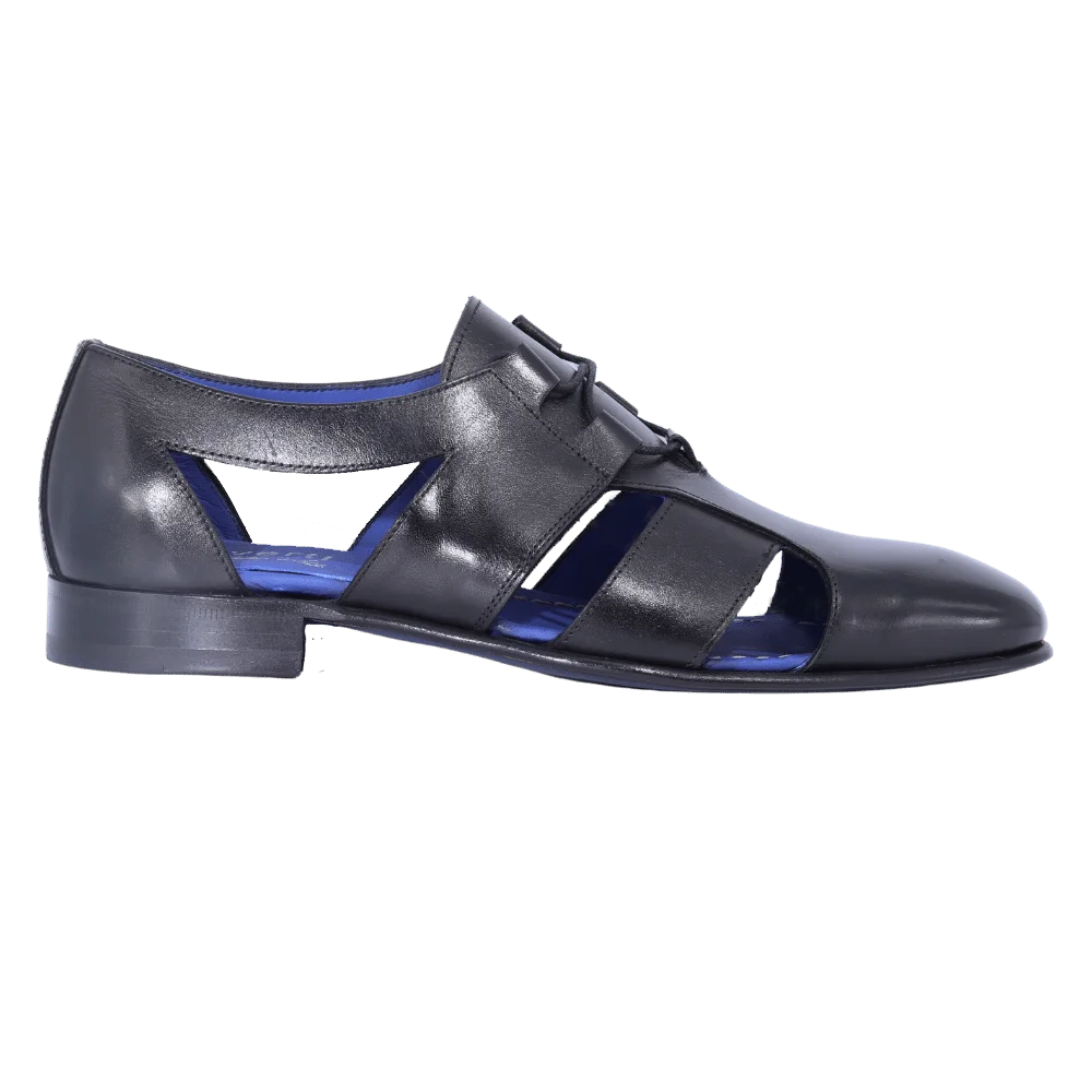Aliverti Lace-Up Sandal - Black (Nero)