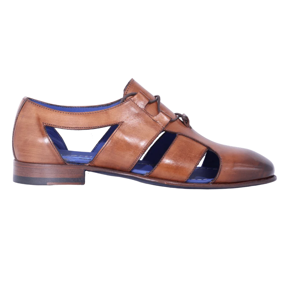 Aliverti Lace-Up Sandal - Tan