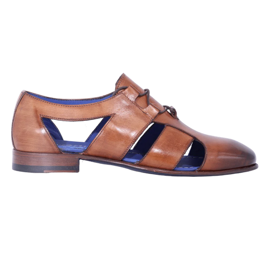 Aliverti Lace-Up Sandal - Tan