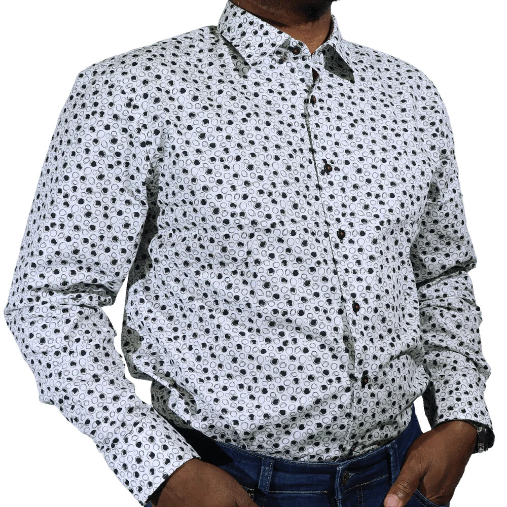 Men's 100% Cotton Thomas & Benno Long Sleeve Formal Shirt with Collar in White (2088) available in-store, 337 Monty Naicker Street, Durban CBD or online at Omar's Tailors & Outfitters online store. A men's fashion curation for South African men - established in 1911.